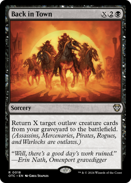 Back in Town (OTC-018) - Outlaws of Thunder Junction Commander Foil [Rare]