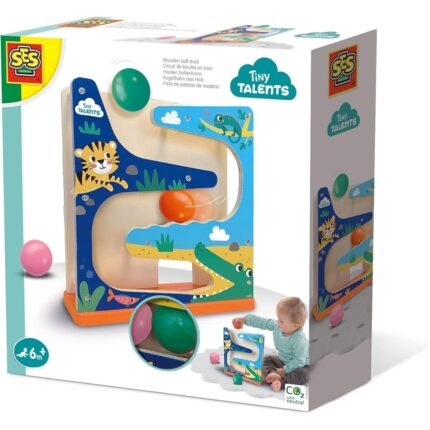 Wooden ball track crocodile