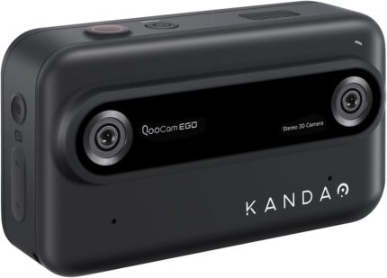 KanDao QooCam Ego, 24MP/8K Photos/4K 60FPS Videos 3D Stereoscopic Camera, Content Creator for VR Headsets AR Glasses, Black Camera Only