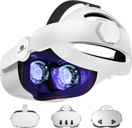 Head Strap for Oculus Quest 2/3/3s, 3-in-1 Adjustable Halo Headband, Replacement for Elite Strap, Enhanced Comfort Gaming Immersion VR Accessories Compatible with Oculus/Meta Quest 2/3/3s