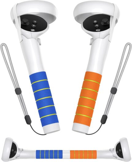 Amavasion VR Game Handle Attachments Accessories Compatible with Meta/Oculus Quest 2 Hand Controllers,for Beat Saber Gorilla Tag Long Arm Extenders