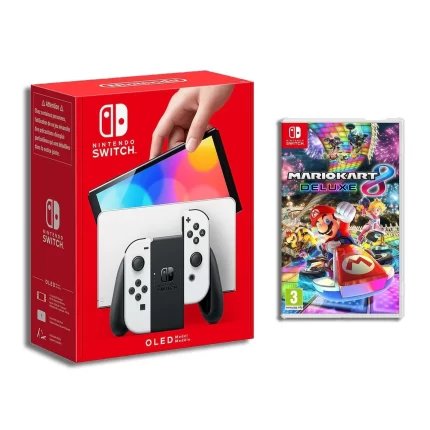 Nintendo Nintendo Switch - White OLED + Mario Kart 8 Deluxe Bundle
