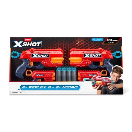 Excel Micro 2.0 & Excel Reflex 6 Twin Pack Blaster (24 Darts) by ZURU