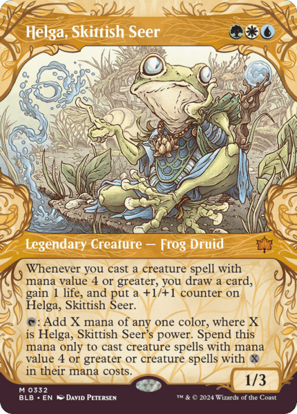 Helga, Skittish Seer (BLB-332) - Bloomburrow Foil [Mythic]