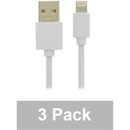 Grab N Go USB A To Lightning Cables - 2M - 3 Pack