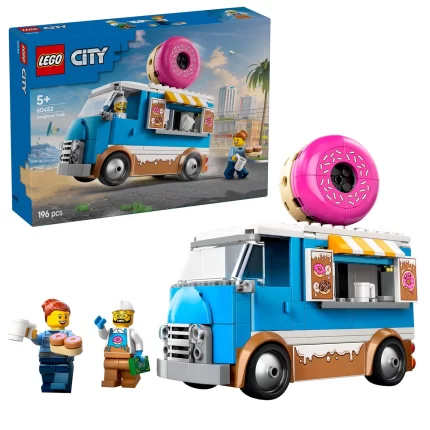 LEGO City Doughnut Truck Set with Toy Food 60452