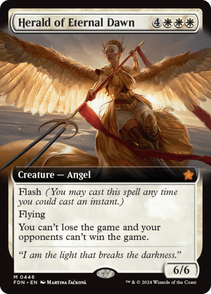 Herald of Eternal Dawn (FDN-446) - Foundations: (Extended Art) Foil [Mythic]