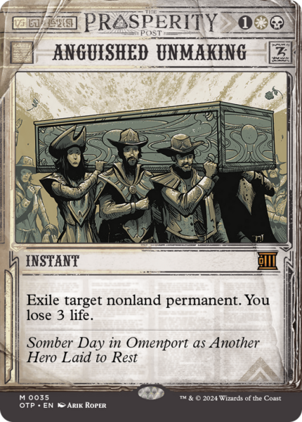 Anguished Unmaking (OTP-035) - Breaking News: (Showcase) (Borderless) [Mythic]