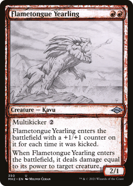Flametongue Yearling (MH2-350) - Modern Horizons 2: (Showcase) [Uncommon]